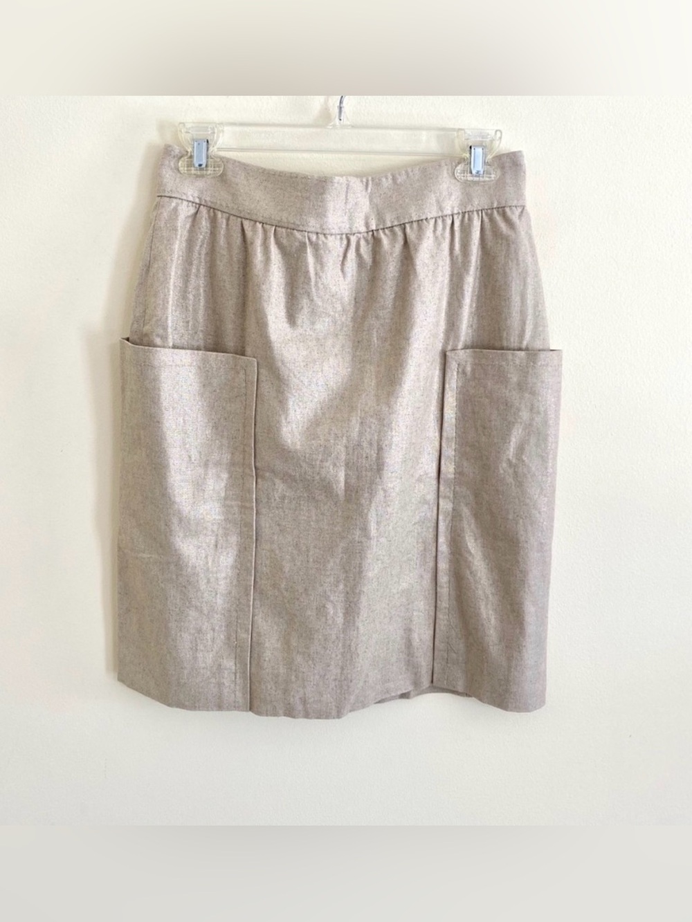 Cartonnier Textured Linen Blend Skirt | Neutral Chic Pocket Anthropologie - Picture 6 of 10